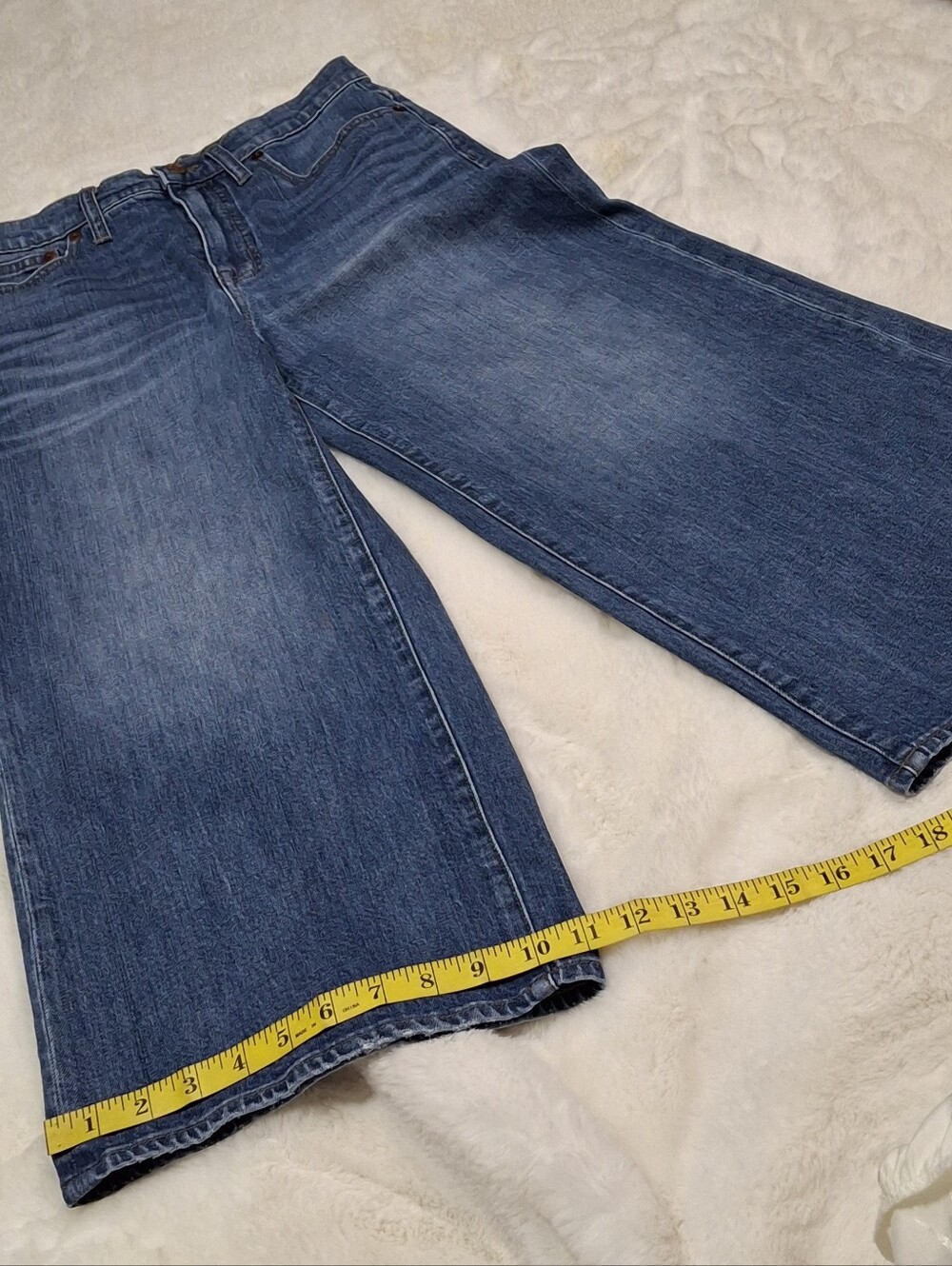 Madewell G7204 Bainbridge Wide-Leg Crop Blue Denim Jeans   Women Size 27 - Picture 13 of 16